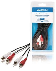 Valueline vlab24205b100 stereo audio verlengkabel 2 x cinch stekker/bus 10m zwart