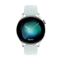 HUAWEI Watch 3, Connected GPS Smartwatch with Sp02 and All-Day Health Monitoring, 14 Days Battery Life, Gray Blue Nylon Strap