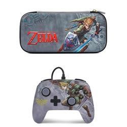 PowerA Slim Case for Nintendo Switch Systems - Intrepid Link & Wired Controller for Nintendo Switch - Valiant Link