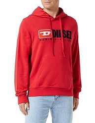 Diesel S-Ginn-Hood-DIV Sweatshirt Unisex Volwassenen, Rood (Ribbon Red), XL