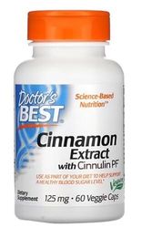 Doctor's Best Extrait de Cannelle avec CinnulinPF, 125mg - 60 Gélules Végétales | Soutien Métabolique | Qualité Supérieure