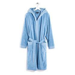 Caleffi Accappatoio in Cotone Azzurro Gim - 64338, M-L