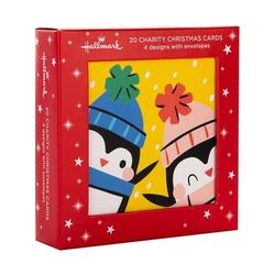 Hallmark Kerstkaart voor kinderen, multipack kerstkaarten, 20 stuks, 4 motieven, feestelijke karakters, kerstkaarten voor het goede doel met enveloppen