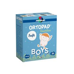 MASTER AID Ortopad Soft Boys Junior - Cerotti Colorati Oculari per Bambini - Cerotto Occlusore Occhio Bambini per il Trattamento di Occhio Pigro e Strabismo - 1 Confezione da 20 Pezzi - 6,7 x 5 cm