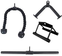BalanceFrom Powergainz Tricep Press Down Cable Attachment, LAT Pulldown Attachment, Gewicht Machine Accessoires, V Handvat Tricep Touw, Roterende Bar, V-vormige Bar Zwart