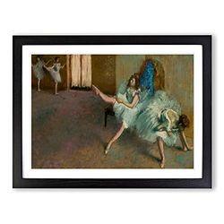 Before The Ballet By Edgar Degas Classic Painting Framed Wall Art Print, Ready to Hang Picture for Living Room Bedroom Home Office Décor, Black A2 (64 x 46 cm)