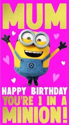 DESPICABLE ME VERJAARDAGSKAART VOOR MUM MINIONS VERJAARDAG KAART MUM