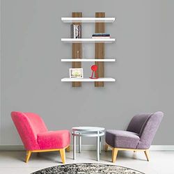 Homemania ARD612 Hylla Nergis, Vit, Träek, 50 x 17 x 80cm