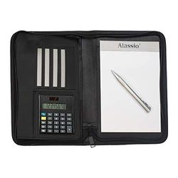 Alassio 30144 A5 Corniglia 5 W with 24 x 18 x 3 Inch Black Premium PU Leather Pull Tab Case Cover Pouch