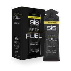 Science in Sport Beta Fuel Gels Dual Source Energy Gel, Apple Flavour Plus Nootropics, 40g of Carbs Per Pack, 60 ml Pack (6 Pack)