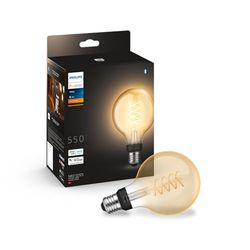 Philips Hue G93 E27 glödlampa, retroglödlampa, Edison, varmvitt ljus, dimbar, smart belysning