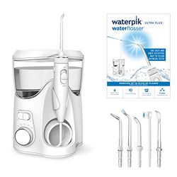Waterpik Ultra Plus Water Flosser, 5 Tips, Advanced Pressure Control System, 10 Settings, Dental Plaque Removal Tool, White, WP-150UK