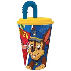 Stor Vaso Infantil Reutilizable con Tapa y Pajita de 430 ml de La Patrulla Canina