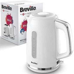 Breville Bold White Electric Kettle | 1.7L | 3kW Fast Boil | White & Silver Chrome [VKT257]