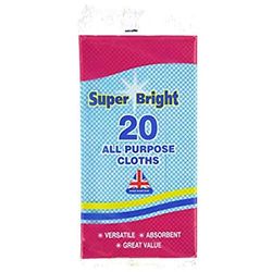 Super Bright All Purpose Large Cloths 20pc