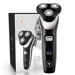 Venga! Electric Shaver for Men, 3 Floating Blades, Pop-Out Trimmer, Turbo Mode, Wet or Dry Use, Black, VG SH 3001