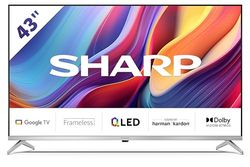 Sharp 43GP6265E - TV Android 43" QLED (sin Marco, 4K Ultra HD, 4X HDMI 2.1, 3X USB, Bluetooth), Altavoces Harman/kardon, Google Assistant, Chromecast, Dolby Vision, HDR10, Color Plata