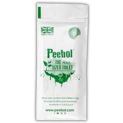 Peebol by SHEWEE – The Pocket-Sized Toilet – Rapidly Turns 1L of Urine into an Odourless & Solid Gel. Disposable Urinal Bag for Everyone. Festival,Camping,Car&Travelling Essentials – 1 Pack,White