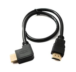 System-S HDMI 1.4 kabel 50 cm standaard stekker naar stekker hoek 4K UHD 30 Hz 2K 60 Hz adapter