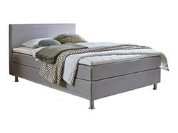 Atlantic Home Collection Edison Lit à Sommier Tapissier, Surface de Couchage 120 x 200 cm, Niveau de Fermeté H2, avec Surmatelas, Gris