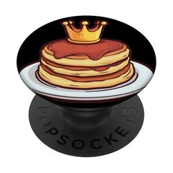 Disfraz de rey del desayuno con divertidos panqueques y corona PopSockets PopGrip Adhesivo