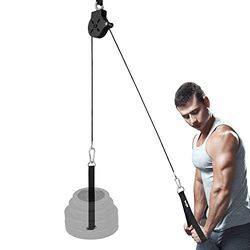 Yes4All Pin de Carga de Placa de Peso de 1 Pulgada y 2 Pulgadas, Sistema de polea de Cable LAT para Gimnasio, Equipo de Gimnasio Resistente para el hogar con Accesorio de Cable de Cuerda de tríceps