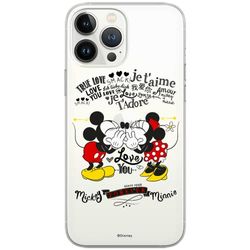 Funda para teléfono móvil de ERT GROUP para Samsung A13 4G Original y con Licencia Oficial de Disney con diseño Mickey & Minnie 005 Adaptada a la Forma del teléfono móvil, parcialmente Transparente