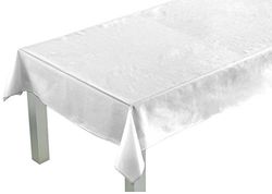 Comptoir du Linge CSI09010 Piazza Tessuto Tovaglia/Poliestere/Cotone/Teflon-White - 180 x 180 cm x 0.5 cm