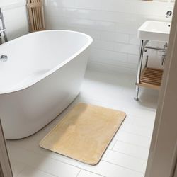 Comart - Tappeto Tahiti Bagno - 45x75 cm - Ultra Assorbente - Tappetino Sottile Salvaspazio - Morbido sotto i Piedi - Traspirante - Asciugatura Rapida - Antiscivolo - Lavabile in Lavatrice - Beige