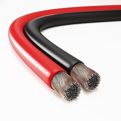 ETEC, 10 meter luidsprekerkabel, CCA luidsprekerkabel, kabeldoorsnede 2x0,75mm², rood/zwart