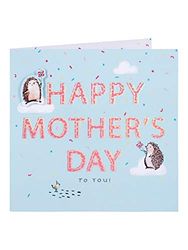 Clintons: Cute Hedgehogs with Flowers, Mothers Day Card Mum, Happy Mother's Day Card, Mum 159x159mm, multi-color