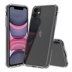 JT Berlin Pankow-klart skyddsfodral för Apple iPhone 11 fodral transparent (stötdämpande TPU-ram, reptålig baksida av akrylglas, anti-fingeravtryck beläggning)