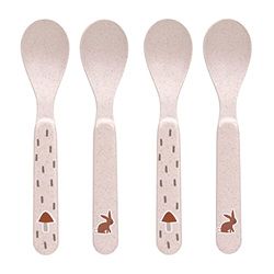 LÄSSIG Children's Spoon Set (4 Pieces) Children's Cutlery Without Melamine, BPA-Free, for Dishwasher and Microwave/Spoon Set Little Forest Rabbit