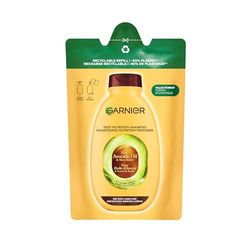 Garnier Eco-Refill Ultra Sweet Ren Avokadoolja & Sheasmör, Eco-Refill Ultra Närande Schampo, Torrt Hår, Lockigt och vågigt hår, 250 ml
