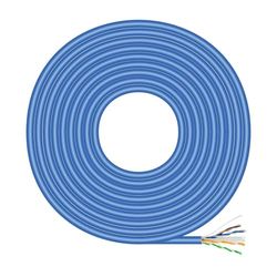 VoltShine Câble réseau RJ45 LSZH CPR Dca CAT6 UTP AWG24 bleu 100 m, idéal pour installations haute vitesse et connexion Internet.
