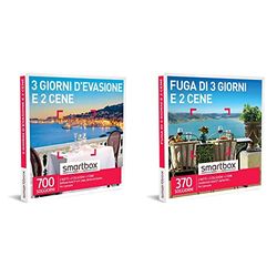 smartbox 3 Giorni d'Evasione e 2 Cene Cofanetto Regalo Coppia, 2 Notti con Colazione e 2 Cene & Cofanetto Regalo Fuga di 3 Giorni e 2 cene Idea Regalo Soggiorno gastronomico