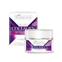 Bielenda Neuro Collagen Crema viso lifting Riempie le rughe Migliora la densità della pelle Schiarisce le discromie 50+ giorno/notte - 50 ml