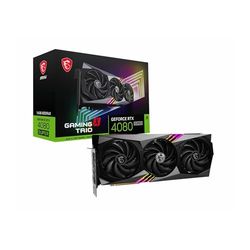 MSI GeForce RTX 4080 SUPER 16G GAMING X TRIO - 16 GB GDDR6X, 2610 MHz, PCI Express Gen 4, 256-bit, 3x DP v 1.4a, HDMI 2.1a (ondersteunt 4K en 8K HDR), zwart