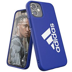 adidas Iconic, hoes ontworpen voor iPhone 12 Mini 5.4, Sports Iconic, valgeteste hoesjes, schokbestendige verhoogde randen, beschermhoes, blauw