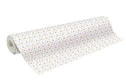 Clairefontaine 211941C - A reel of gift wrap - Wedding ring 60g - Dimensions: 50x0.70m - Pattern: Zig Zag, Blue/Orange/Yellow - Gift wrapping, Special Long Length, Gift wrap