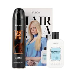 Kemon - Nourish Dreamfix Bundle, Nutrimento Intenso e Tenuta Flessibile per Capelli Idratati e Definiti – 1 Nourish Shampoo 250 ml + 1 Dreamfix Lacca Spray 300 ml