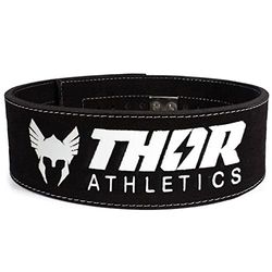Thor Athletics - Powerlift bälte svart - tyngdlyftningsbälte - lyftbälte - styrketräning tillbehör - styrketräning - bodybuilding - marklyft - knäböj - storlek (L)
