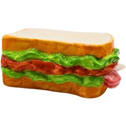 Dekohelden24 Keramische spaarpot als sandwich - witbrood - sandwichspaarpot - saving-box, afmetingen L/B/H: ca. 12 x 6 x 15 cm