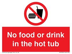 Geen Eten of drinken in de hot tub Sign - 100x75mm - A7L