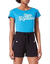 Moschino Casual broek voor dames, veelkleurige drukknopen en logo, zwart, 48 NL