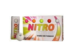 Long Distance Peak Performance Golf Balls (15PK) All Levels-Nitro White Out 70 Compression High Velocity White Hot Core Long Distance Golf Balls USGA Approved-Total of 15-Multi-color