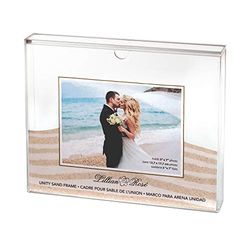 Lillian Rose US850 Clear Acrylic Unity Sand Ceremony Photo Frame, 1.6x11.4x9.25