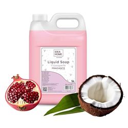 IDEA HOME FRAGANTE Hand Soap Liquid 5L - Soap Canister for All Skin Types - Good Foaming Liquid Soap 5 Litres - Cream Soap Rich in Vitamins A, E, F and Minerals - Pomegranate with Coconut Milk
