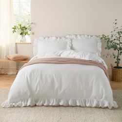 Wylder Nature Blusy bomull krås täcke set – rosa – kung