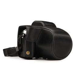 MegaGear MG1345 Ever Ready - Capa de couro com correia para câmara Olympus OM-D E-M10 Mark III, cor preta